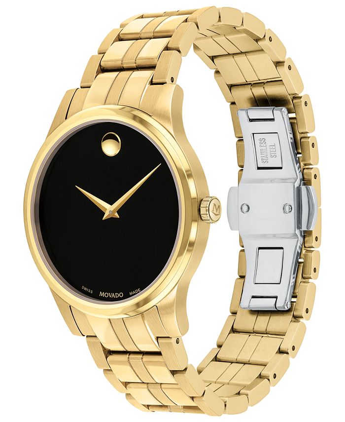 Movado Men's Swiss Gold PVD Stainless Steel Bracelet Watch 40mm - Macy's