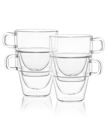 JoyJolt Stoiva Double Wall Glasses, Set of 4 - Clear