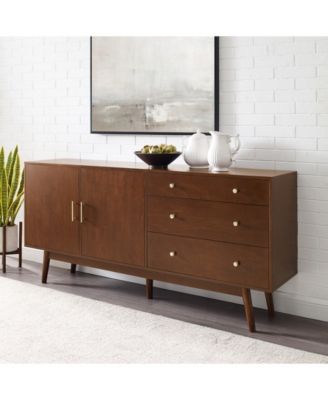 70" Mid century Modern 3 Drawer, 2 Door Sideboard