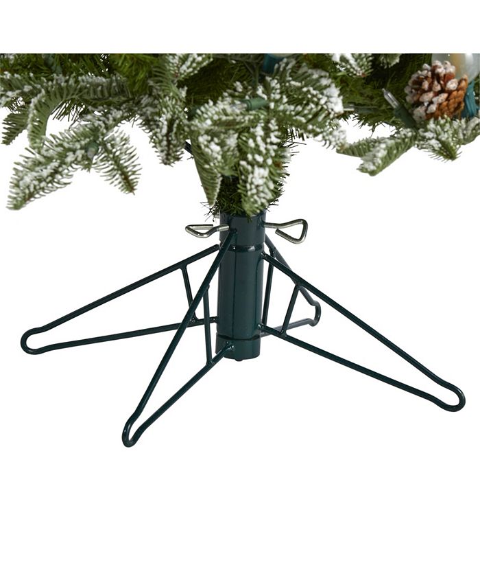 Nearly Natural Flocked Whistler Mountain Fir Artificial Christmas Tree