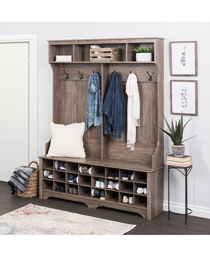 Prepac Wide Hall Tree with 24 Shoe Cubbies Macy's