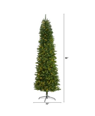 Slim Mountain Pine Artificial Christmas Tree with 400 Clear LED Lights