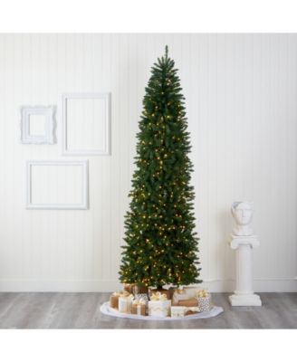 Slim Mountain Pine Artificial Christmas Tree with 600 Clear LED Lights