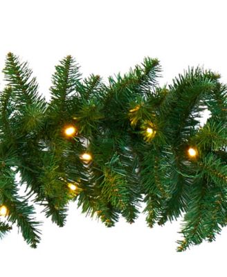 Christmas Pine Artificial Garland with 50 Warm LED Lights