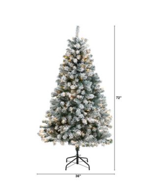 Flocked Rock Springs Spruce Artificial Christmas Tree with 250 Clear LED Lights