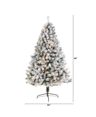 Flocked West Virginia Fir Artificial Christmas Tree with 350 Clear LED Lights