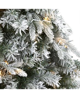 Flocked Vermont Mixed Pine Artificial Christmas Tree with 150 Clear LED Lights