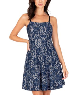 Speechless Juniors' Lace Fit & Flare Tank Dress, Created for Macy's -  Macy's
