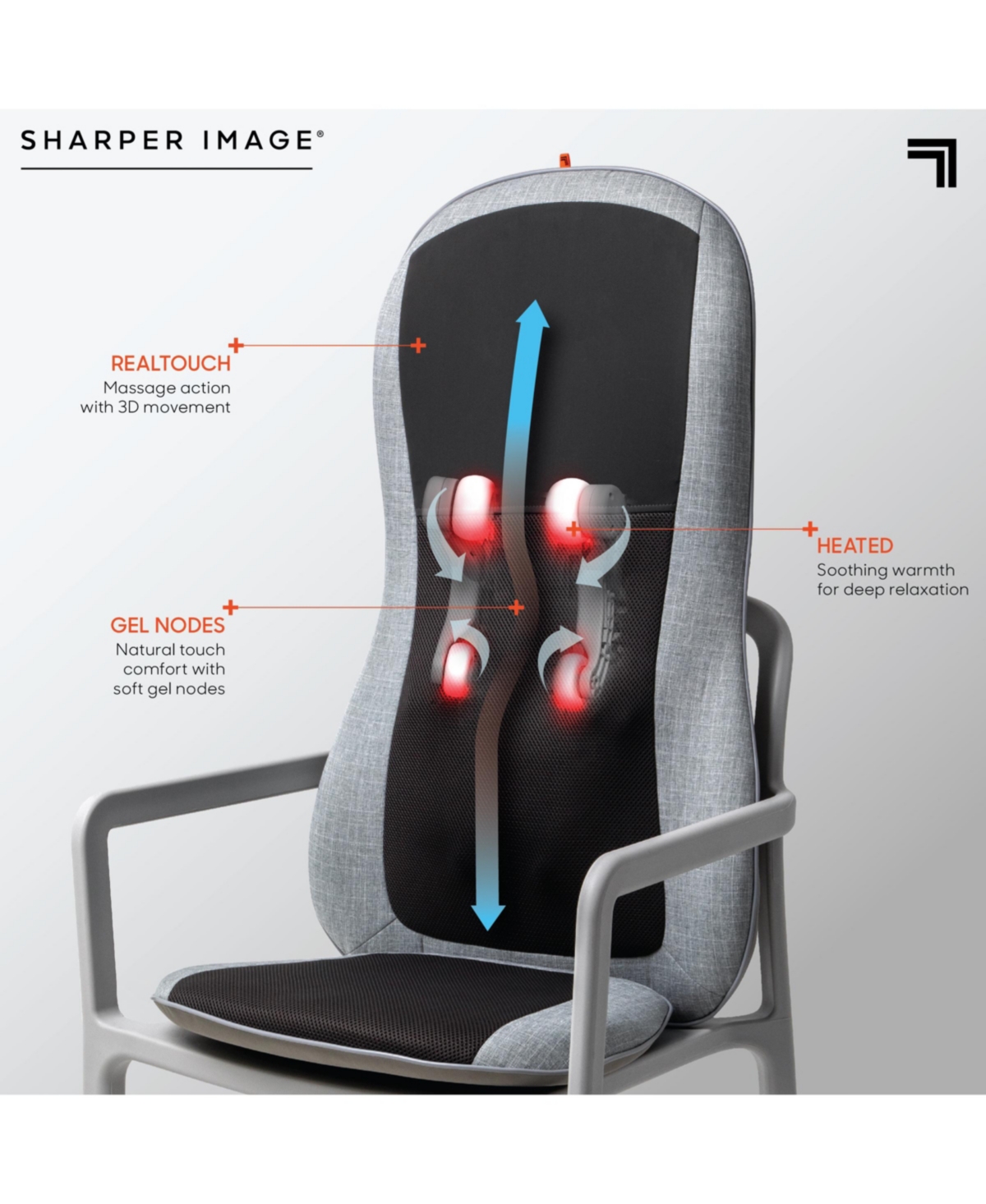 Sharper Image Smart-sense Shiatsu Realtouch Chair Pad