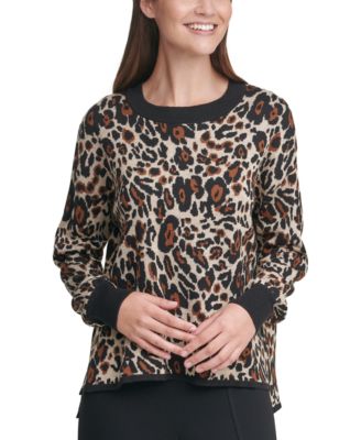 calvin klein leopard print sweater