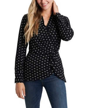 VINCE CAMUTO WOMEN'S TWIST FRONT COLLARED BLOUSE
