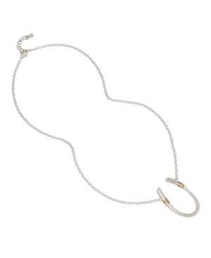 image of Robert Lee Morris Soho Sculptural U Pendant Long Necklace