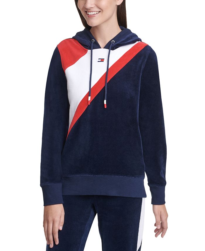 Tommy Hilfiger Velour Colorblocked Hoodie - Macy's