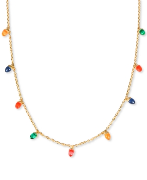 image of Inc Gold-Tone Multicolor Lightbulb Strand Necklace, 36