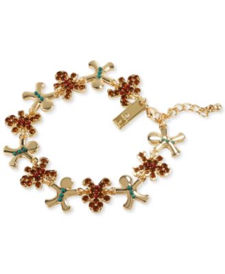 I.N.C. International Concepts - Gold-Tone Crystal & Bead Gingerbread Flex Bracelet