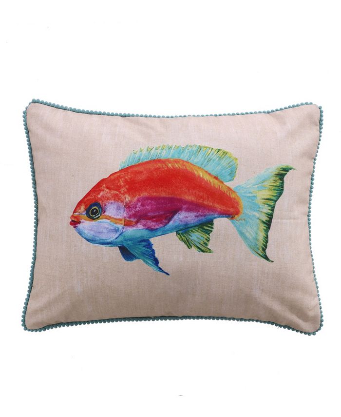 Levtex Beach Walk Colored Fish Decorative Pillow, 14" x 18" Macy's