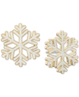 image of Inc Two-Tone Snowflake Stud Earrings, Created for Macy-s