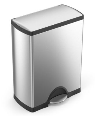 Photo 1 of ***DAMAGED - DENTED - SEE PICTURES***
simplehuman Brushed Stainless Steel 50 Liter Fingerprint Proof Rectangular Step Trash Can, 19.8"L x 12.8"W x 25.7"H