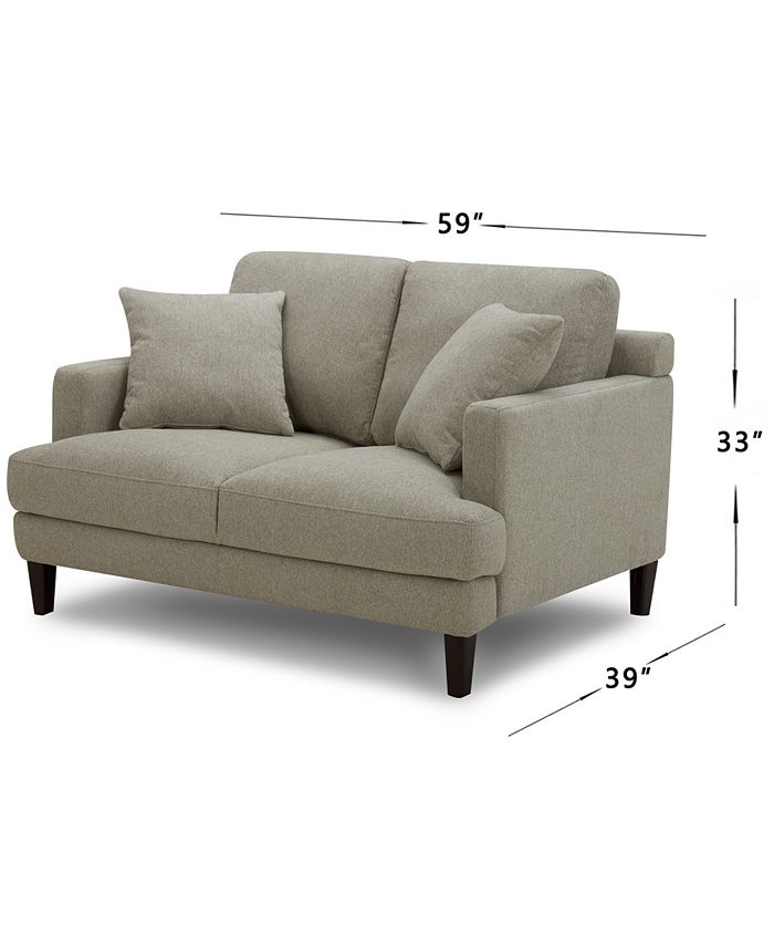 Furniture CLOSEOUT! Lexah 52" Fabric Loveseat with Two Pillows, Created for Macy's & Reviews