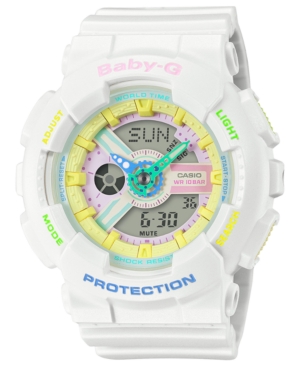 image of Baby-g Women-s Analog-Digital White Resin Strap Watch 43mm