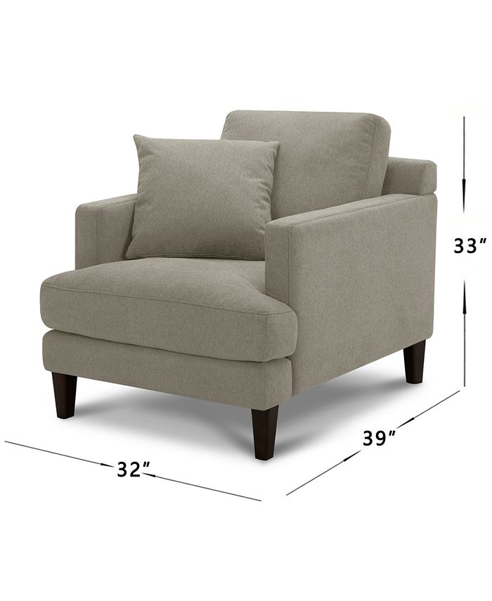 Furniture CLOSEOUT! Lexah 32" Fabric Chair with One Pillow, Created for Macy's & Reviews