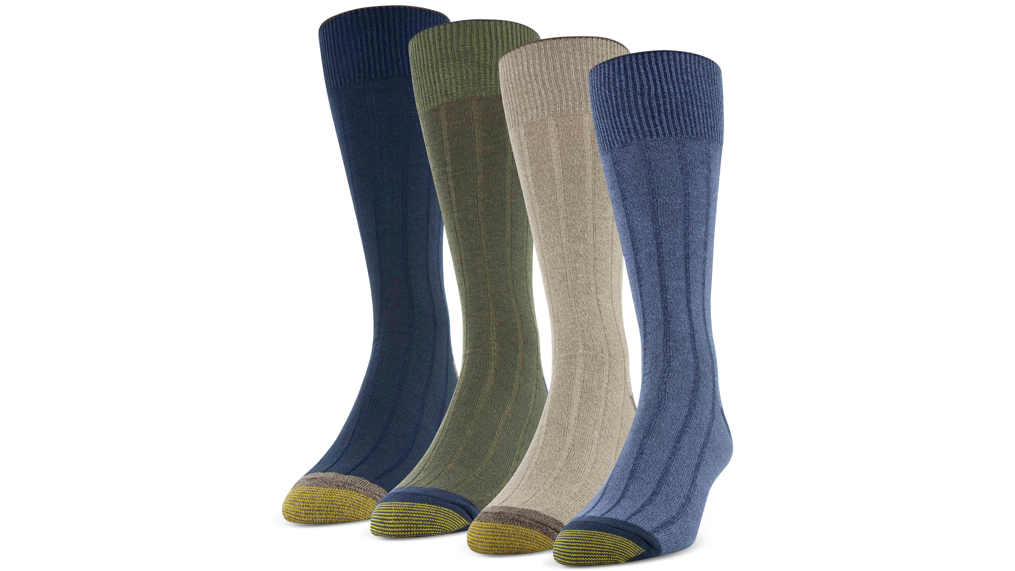 Men's 4-Pack Casual Rib Crew Socks, Created for Macy's