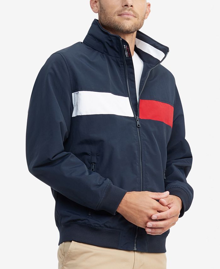 Tommy Hilfiger Men's Creek Pieced Colorblocked Yacht Jacket with Zip ...