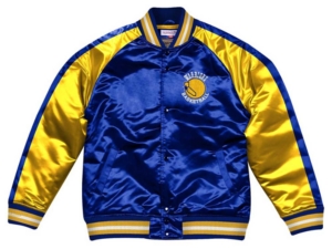 Mitchell & Ness Men's Golden State Warriors Colorblock Lightweight Satin Jacket