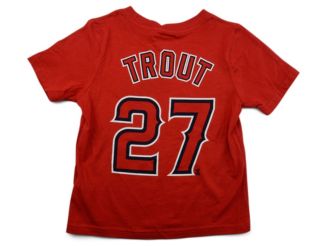 Preschool Nike Mike Trout Red Los Angeles Angels Player Name & Number T- Shirt