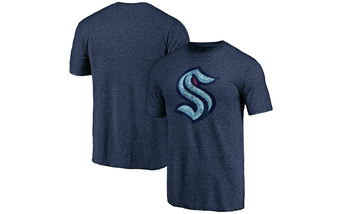 Seattle Kraken Men's Vintage Tri-blend Prime Logo T-shirt - Navy