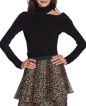 1.state Cutout Shoulder Turtleneck Sweater In Rich Black