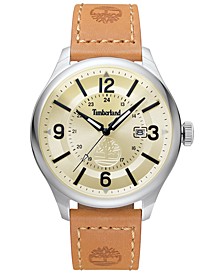 Men's Brown Leather Strap Watch 46mm