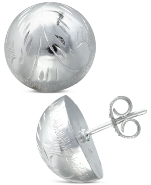 image of Giani Bernini Etched Stud Earrings in Sterling Silver, Created for Macy-s