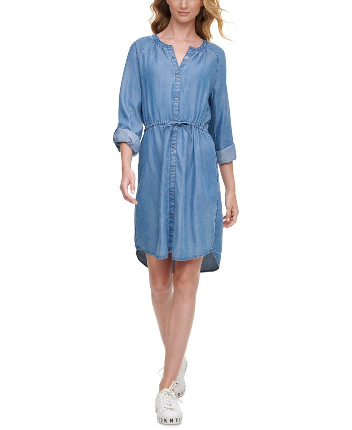 DKNY Jeans Chambray Shirtdress & Reviews - Dresses - Women - Macy's