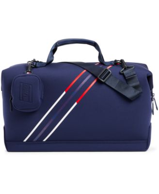 tommy hilfiger leather duffle bag