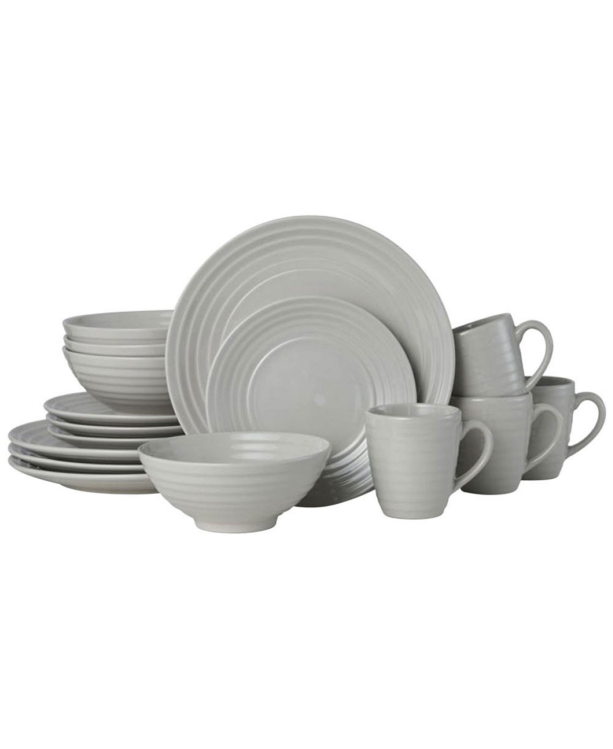 sophia 16 pc dinnerware set, service for 4 - Gray