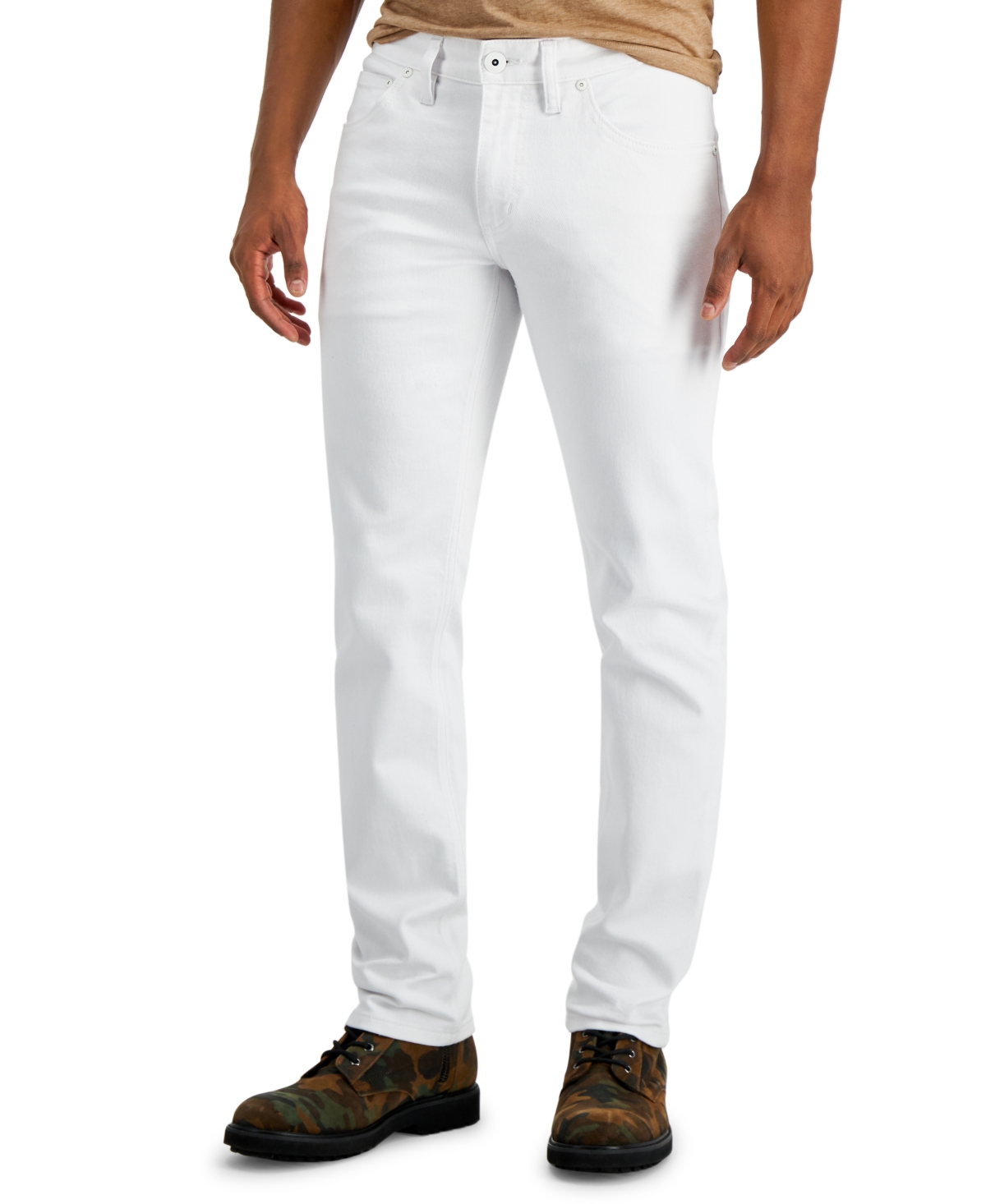 Men's Slim Straight Jeans, Created for Macy's - White Wash