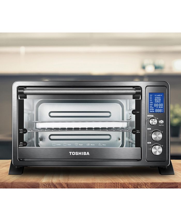 Toshiba AC25CEWCHBS Digital Convection Toaster Oven, Black Stainless