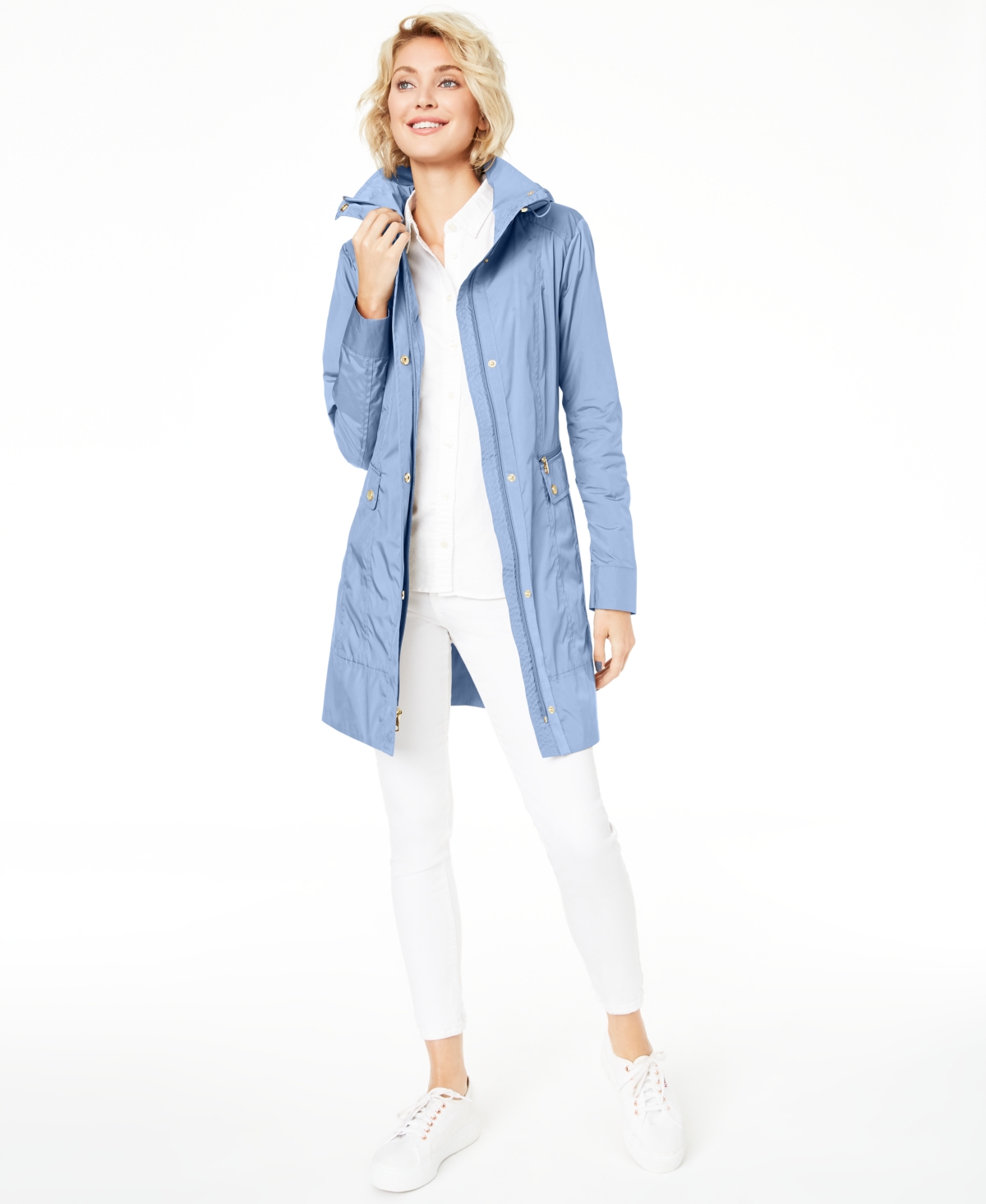 Cole Haan Packable Hooded Raincoat In Lavender ModeSens