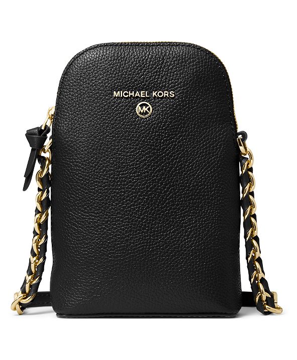 Michael Kors Leather Jet Set Charm North South Chain Phone Crossbody ...