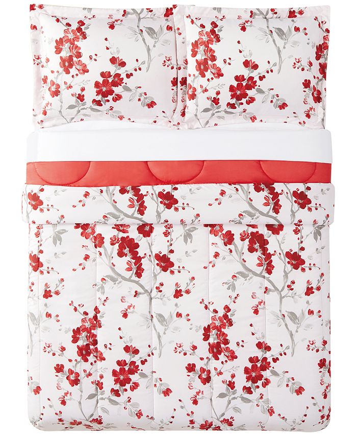 Pem America CLOSEOUT! Cherry Blossom 3Pc. Reversible King Comforter Set, Created for Macy's