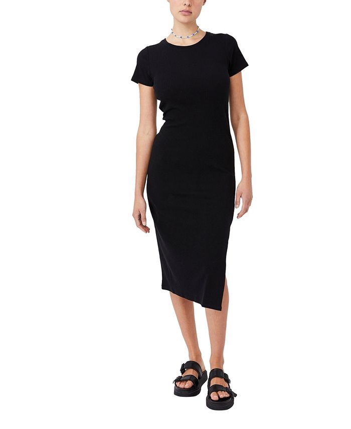 COTTON ON Women's Essential Split Short Sleeve Midi Dress & Reviews ...