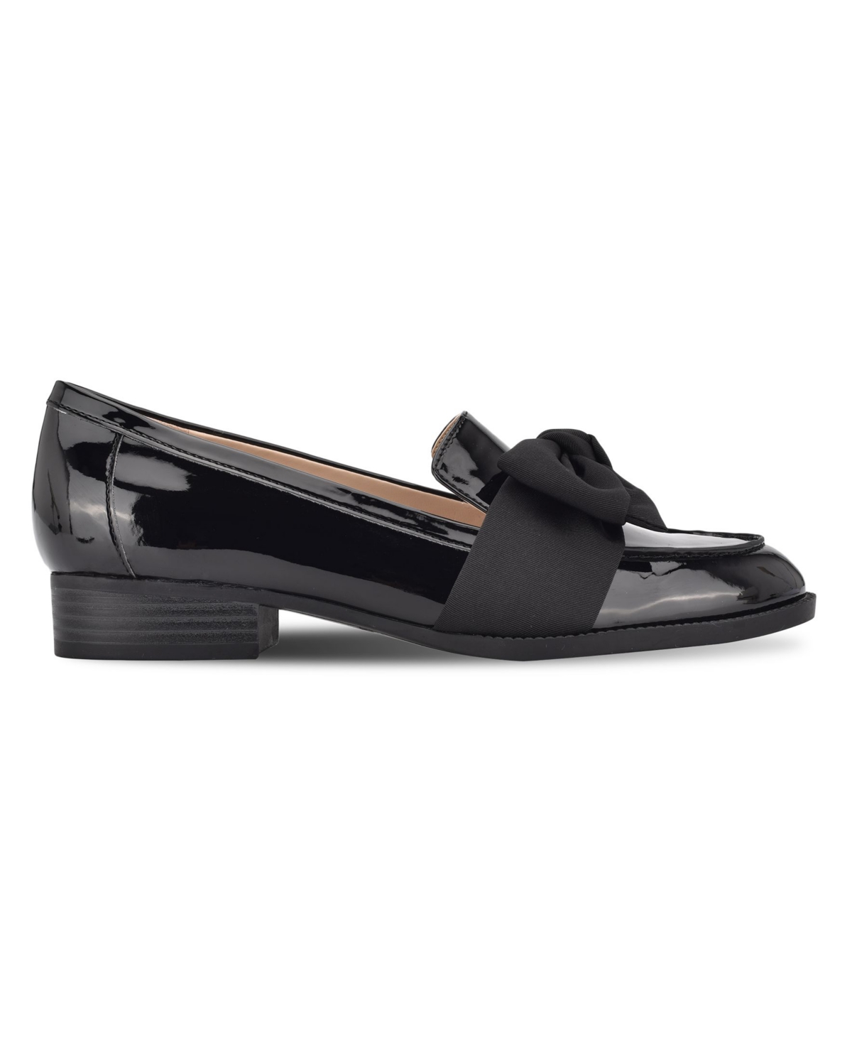 Shop Bandolino Women's Lindio Bow Slip On Tailored Loafers In Black Patent