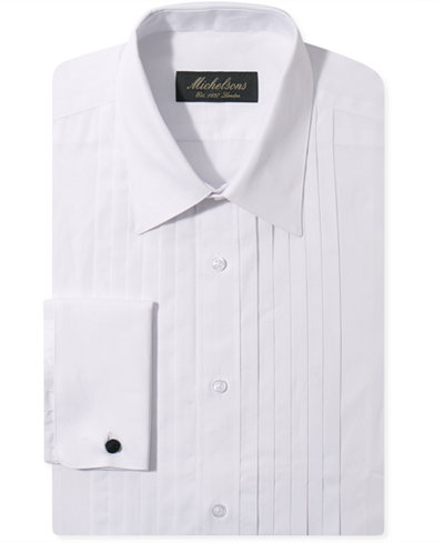 Michelsons of London Slim-Fit Pleated Point French Cuff Tuxedo Shirt