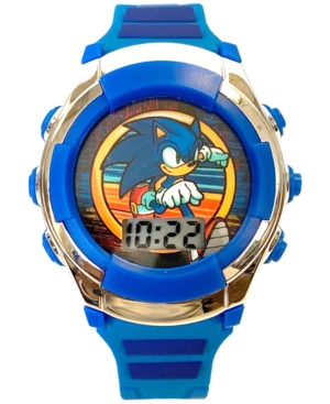 image of Accutime Kid-s Sonic Digital Blue Silicone Strap Watch 38mm