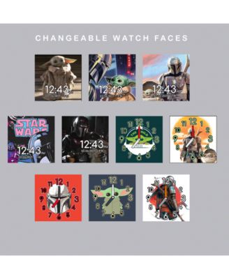 Kid's Star Wars Baby Yoda Gray Silicone Strap Smart Watch 46x41mm