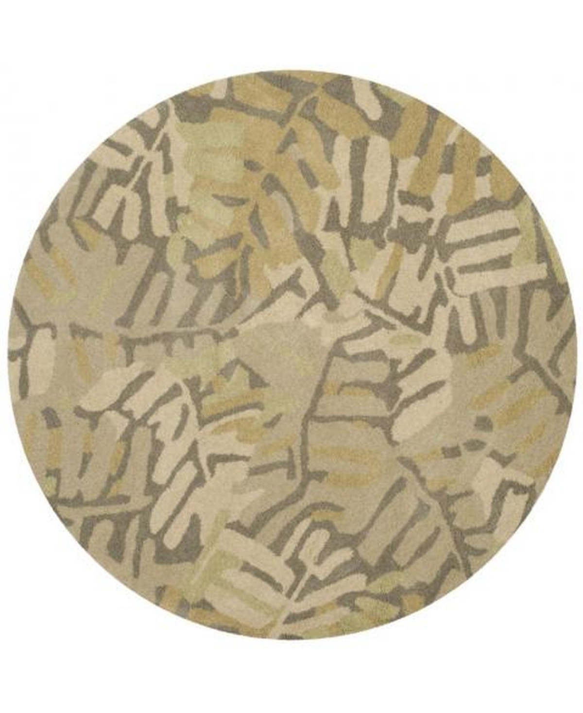 Martha Stewart Collection Palm Leaf MSR4548C Gold 8' x 8' Round Area Rug - Gold