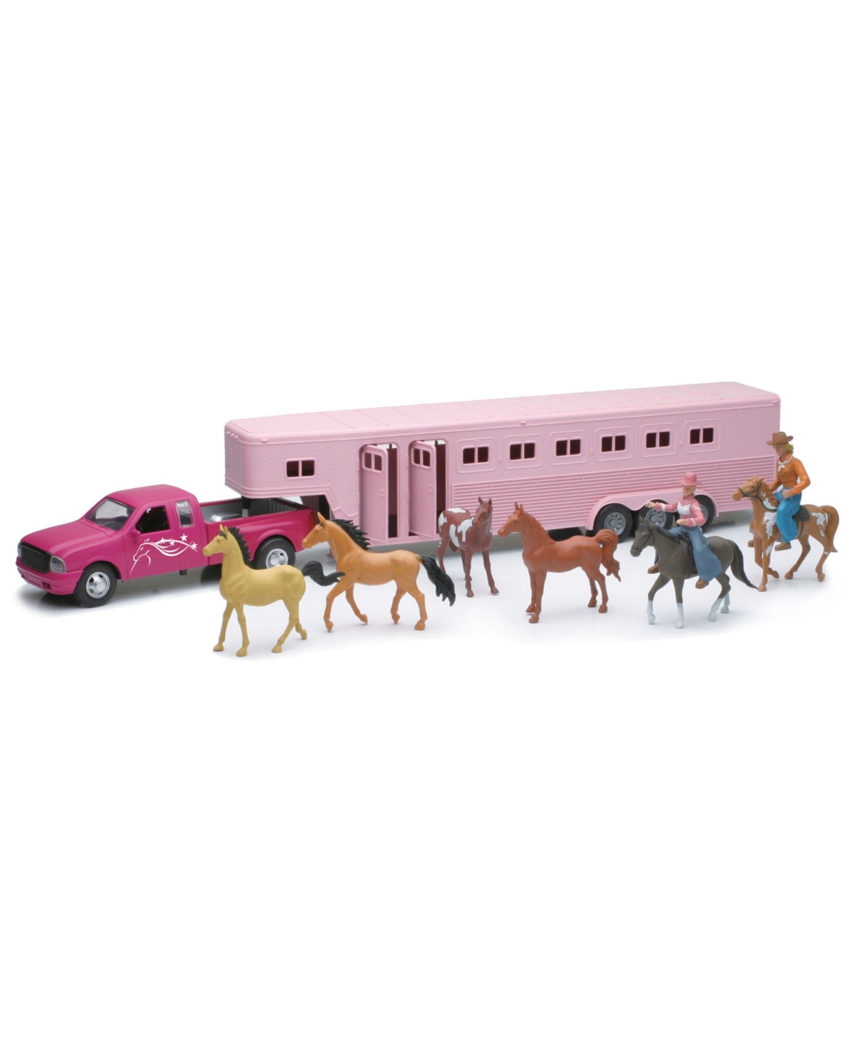 Shop New Ray Die Cast 1:32 Pink Pick Up With Fifth Wheel