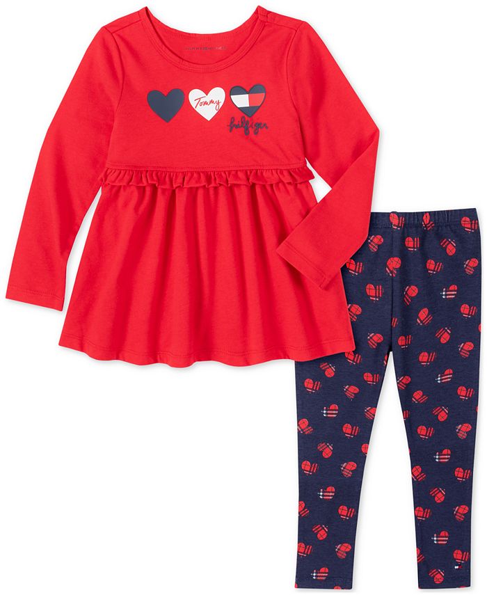 Tommy Hilfiger Baby Girls 2Pc. Hearts Tunic & Leggings Set Macy's