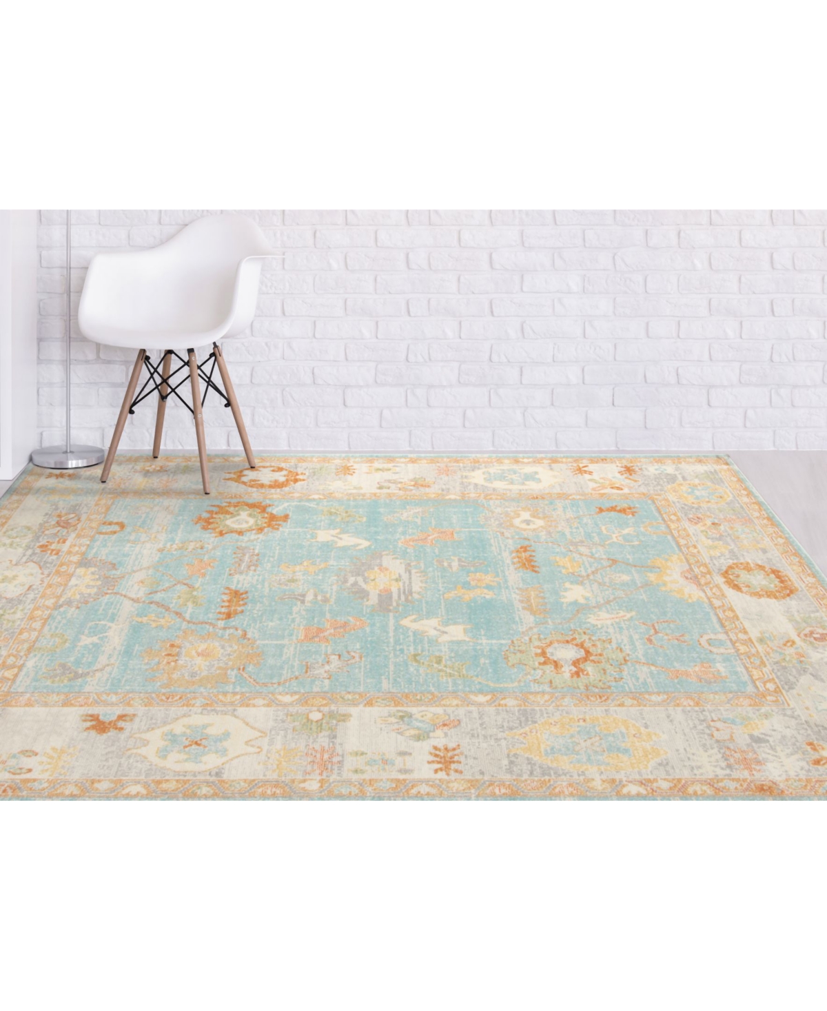 Amer Rugs Bohemian Bhm-3and Beige Outdoor Area Rug - Aqua, Beige